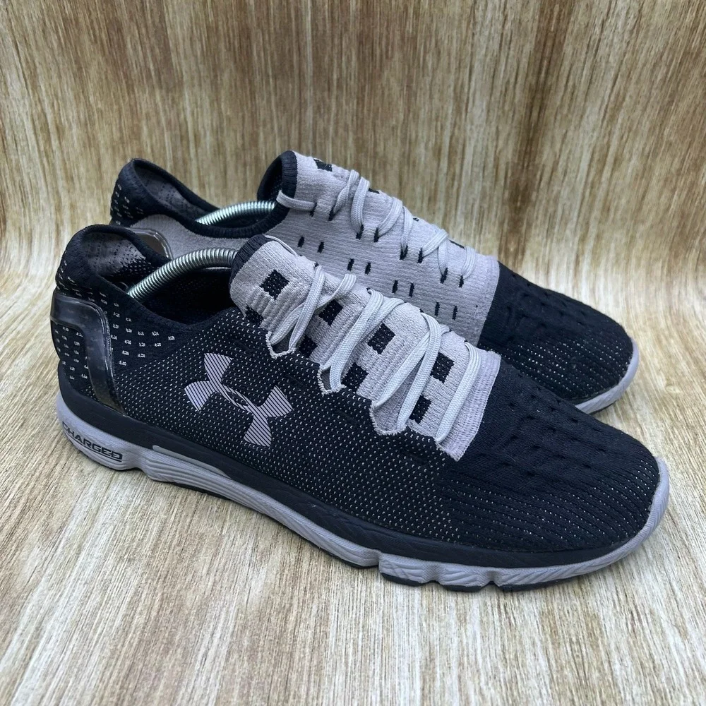 Under Armour Speedform Slingshot‎ Men's Size 13 Black Grey Knit Running Shoes